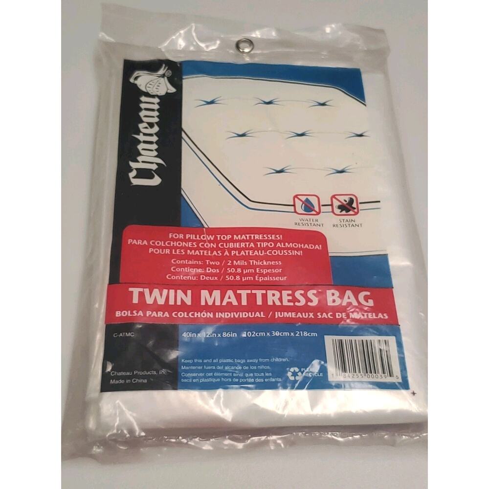 2 PACK TWIN SIZE MATTRESS BAGS For Moving Or Storage 40" X 12" X 86"